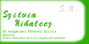 szilvia mihalecz business card